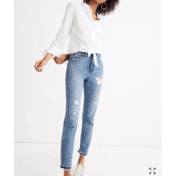 Madewell Button Up Tie Front White Shirt Size XS Classic Casual Coastal Preppy - Picture 1 of 10